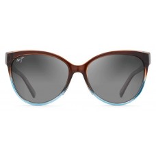 Maui Jim 'OLU 'OLU Sunglasses Brown Blue Frame Polarized Black Lens