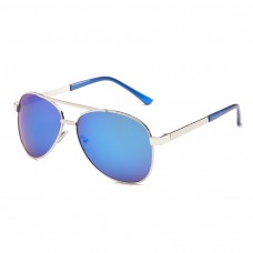 Maui Jim Seacliff Polarized Aviator Sunglasses Silver Frame Blue Lens