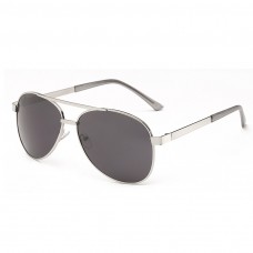 Maui Jim Seacliff Polarized Aviator Sunglasses Silver Frame Grey Lens