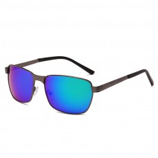 Maui Jim Shoal Polarized Rectangular Sunglasses Rifle Frame Blue Green Lens
