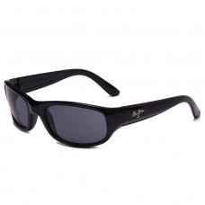 Maui Jim Stingray Polarized Wrap Sunglasses Black Frame Dark Grey Lens