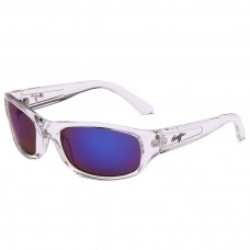Maui Jim Stingray Polarized Wrap Sunglasses Crystal Frame Blue Lens