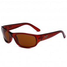 Maui Jim Stingray Polarized Wrap Sunglasses Dark Brown Frame Brown Lens