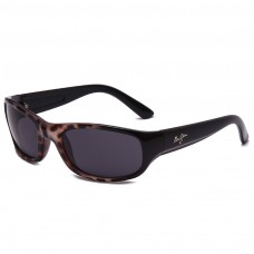 Maui Jim Stingray Polarized Wrap Sunglasses Tortoise Frame Dark Grey Lens