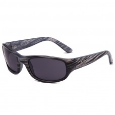 Maui Jim Stingray Polarized Wrap Sunglasses Wood Texture Frame Grey Lens