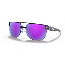 Oakley Chrystl Sunglasses Matte Black Frame Prizm Violet Lens
