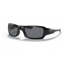 Oakley Fives Squared Sunglasses Polished Black Frame Grey Lens