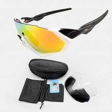 Oakley Flight Jacket Sunglasses OO9401 Black White Frame Prizm Ruby Lens
