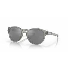 Oakley Latch Low Bridge Fit High Resolution Collection Sunglasses Matte Grey Ink Frame Prizm Black Lens