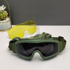 Oakley Ski Goggles Green Frame 3 Interchangeable Lenses