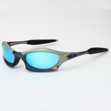 Oakley Splice Sunglasses Black Frame Polarized Blue Lense