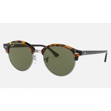 Ray Ban Clubmaster Clubround Classic RB4246 Sunglasses Classic G-15 + Tortoise Frame Green Classic G-15 Lens