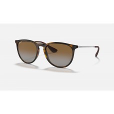Ray Ban Erika Classic Low Bridge Fit RB4171 Sunglasses Polarized + Tortoise Frame Brown Lens
