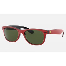 Ray Ban New Wayfarer RB2132M Scuderia Ferrari Collection Sunglasses Classic G-15 + Red Frame Green Classic G-15 Lens