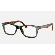 Ray Ban The Timeless RB5228 Sunglasses Demo Lens + Green Tortoise Frame Clear Lens