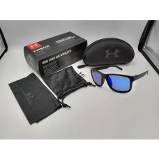 Under Armour Unisex UA Assist Sunglasses Black Frame Blue Lens